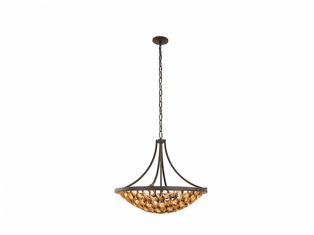 Ventura 6 LT Pendant in Matte Black and Gold