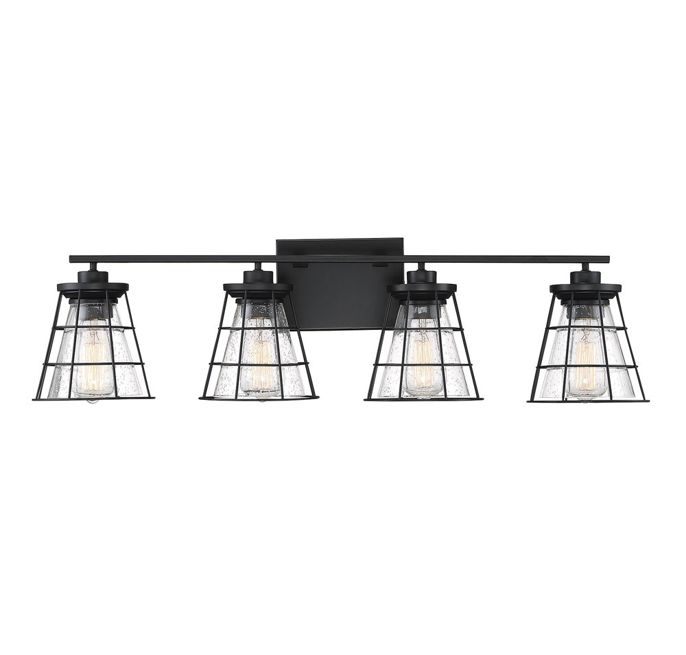 Farnham 4-Light Bathroom Vanity Light in Black