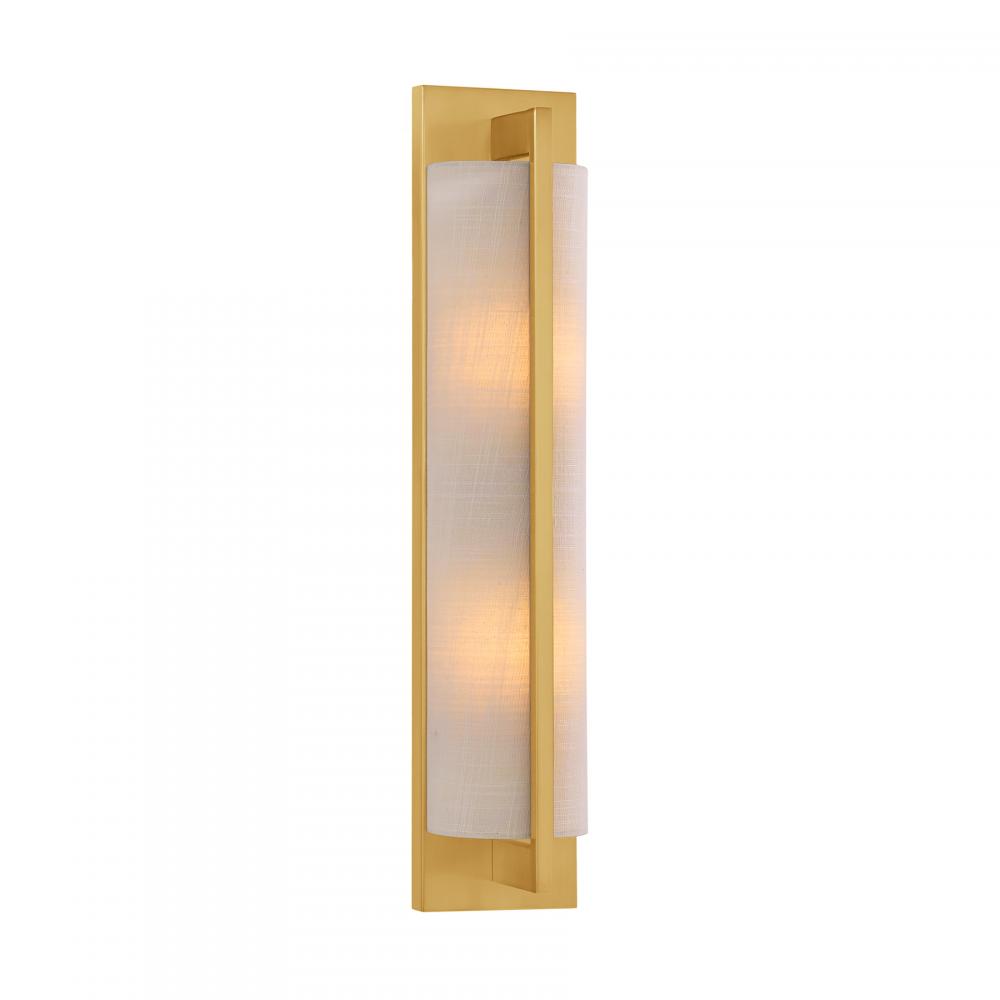 Carver 2-Light Wall Sconce in Warm Brass