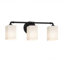 Justice Design Group FSN-8463-15-OPAL-MBLK - Bronx 3-Light Bath Bar