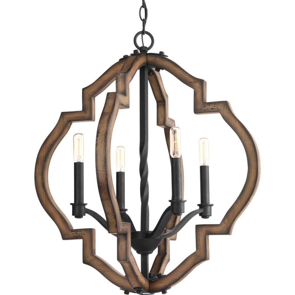 Spicewood Collection Four-Light Gilded Iron Farmhouse Chandelier Light