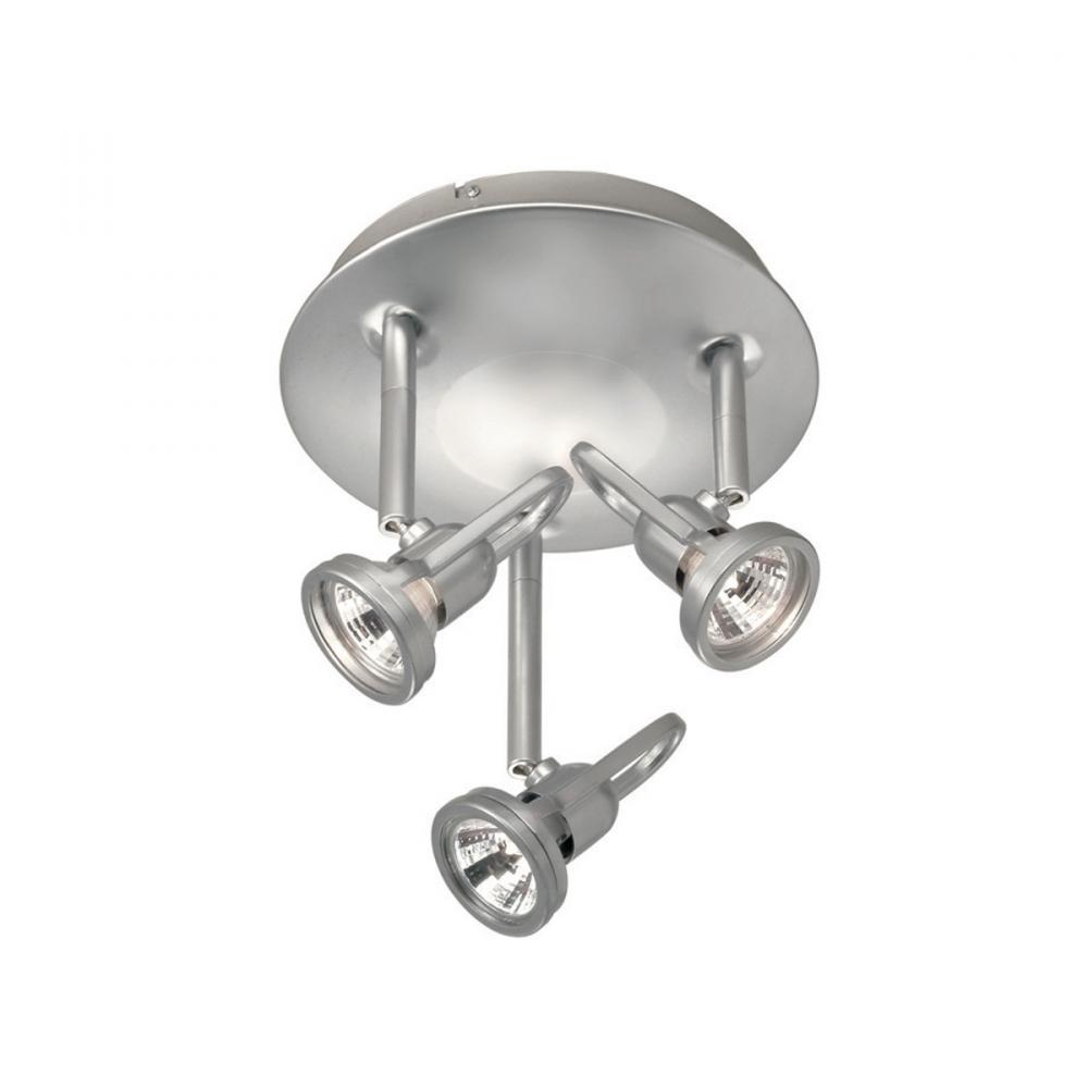 Three Light White Directional Semi-Flush Mount