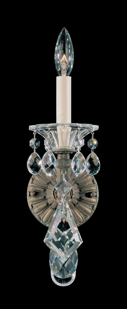 La Scala 1 Light 120V Wall Sconce in Etruscan Gold with Heritage Handcut Crystal