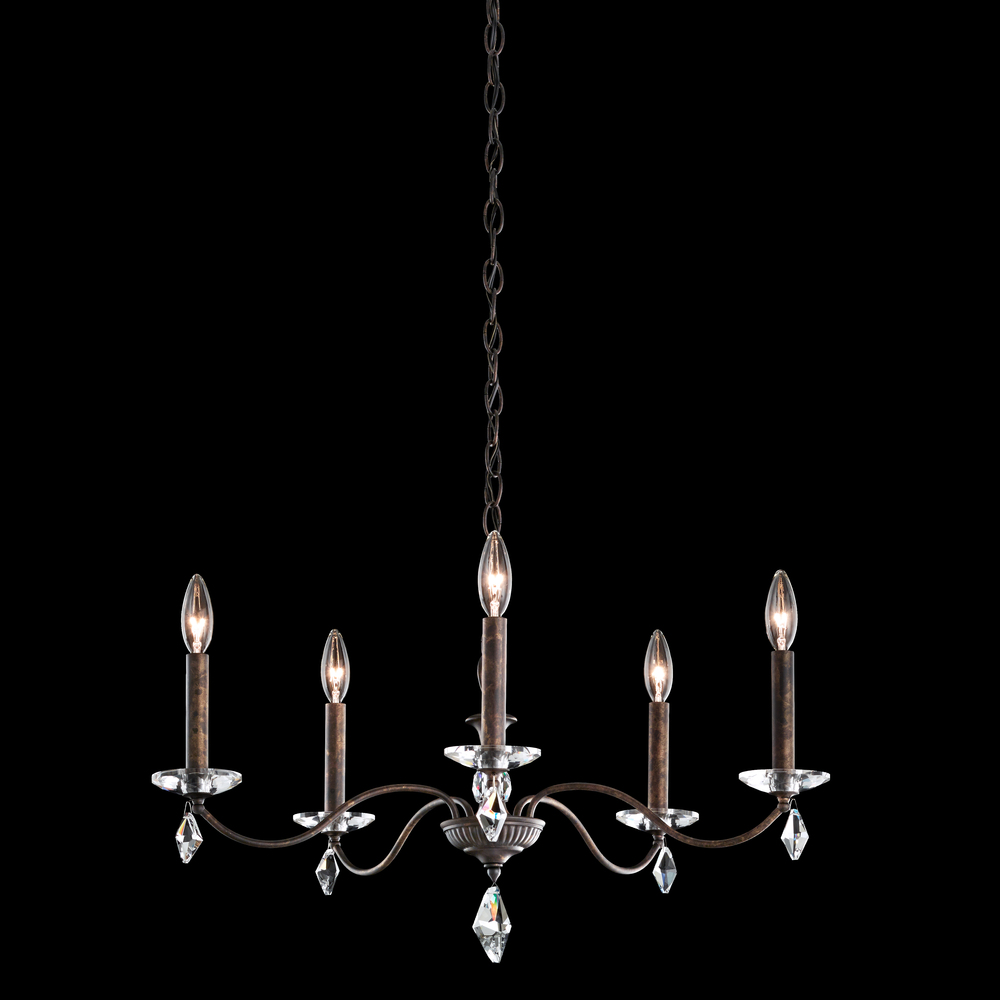 Modique 5 Light 120V Chandelier in Ferro Black with Heritage Handcut Crystal