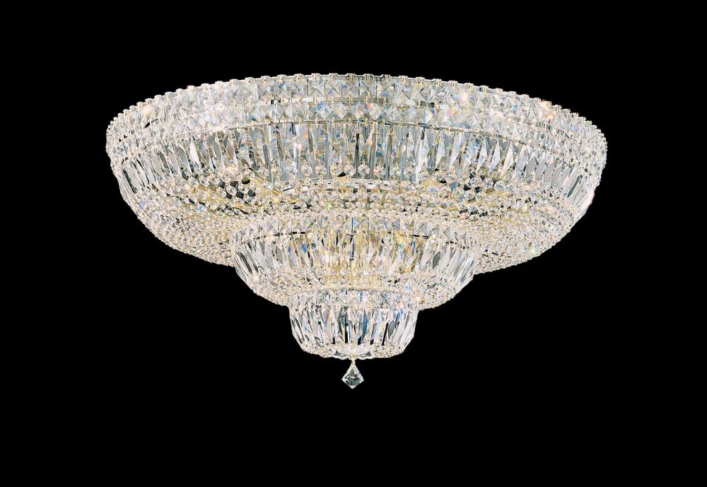 Petit Crystal Deluxe 21 Light 120V Semi-Flush Mount in Polished Silver with Radiance Crystal