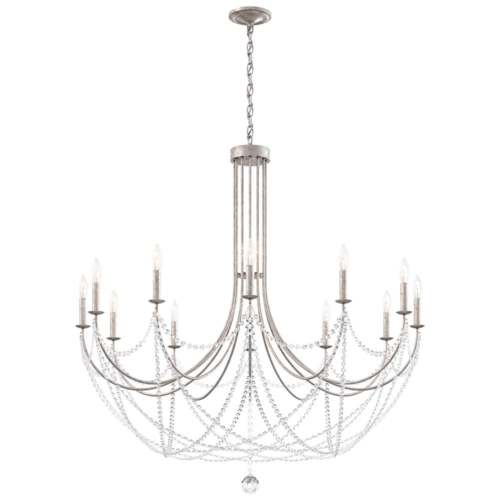 Verdana 12 Light 120V Chandelier in Black with Optic Crystal