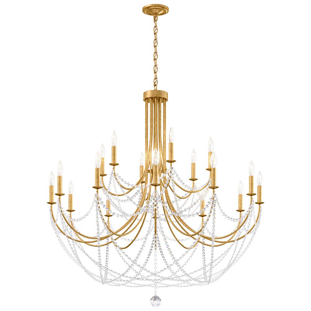 Verdana 18 Light 120V Chandelier in Heirloom Gold with Optic Crystal