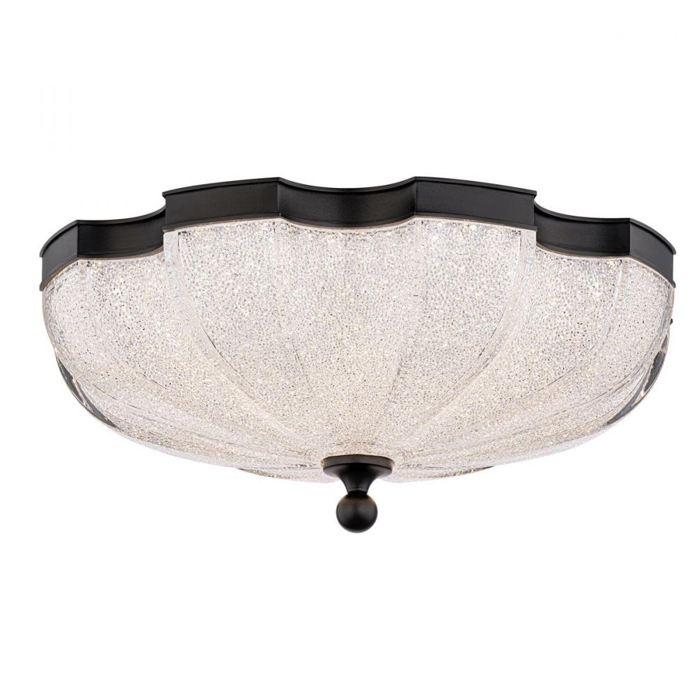 Cupola 16 120/277V Flush Mount in Black with Radiance Crystal Dust