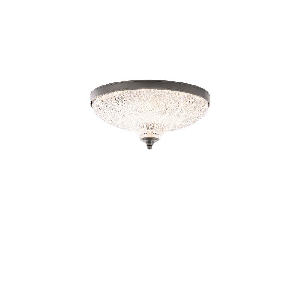 Roma 12IN LED 3000K/3500K/4000K 120V Flush Mount in Antique Nickel with Optic Crystal