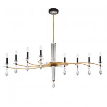 Schonbek 1870 S5608-710/18R - Tempest 8 Light 120V Chandelier in Soft Gold/Black with Radiance Crystal