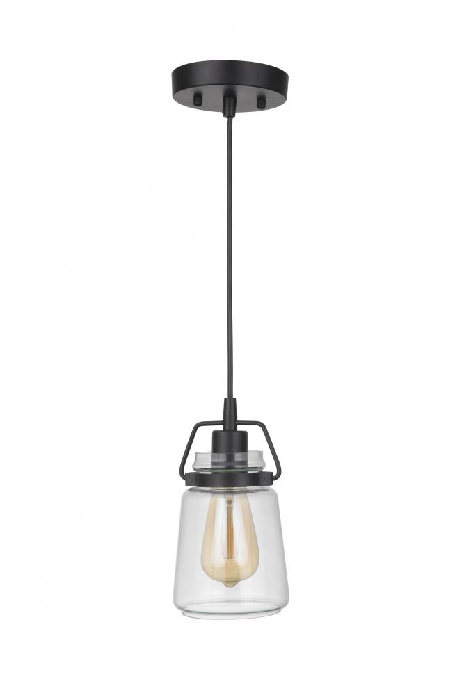 Trystan 1 Light Mini Pendant in Flat Black