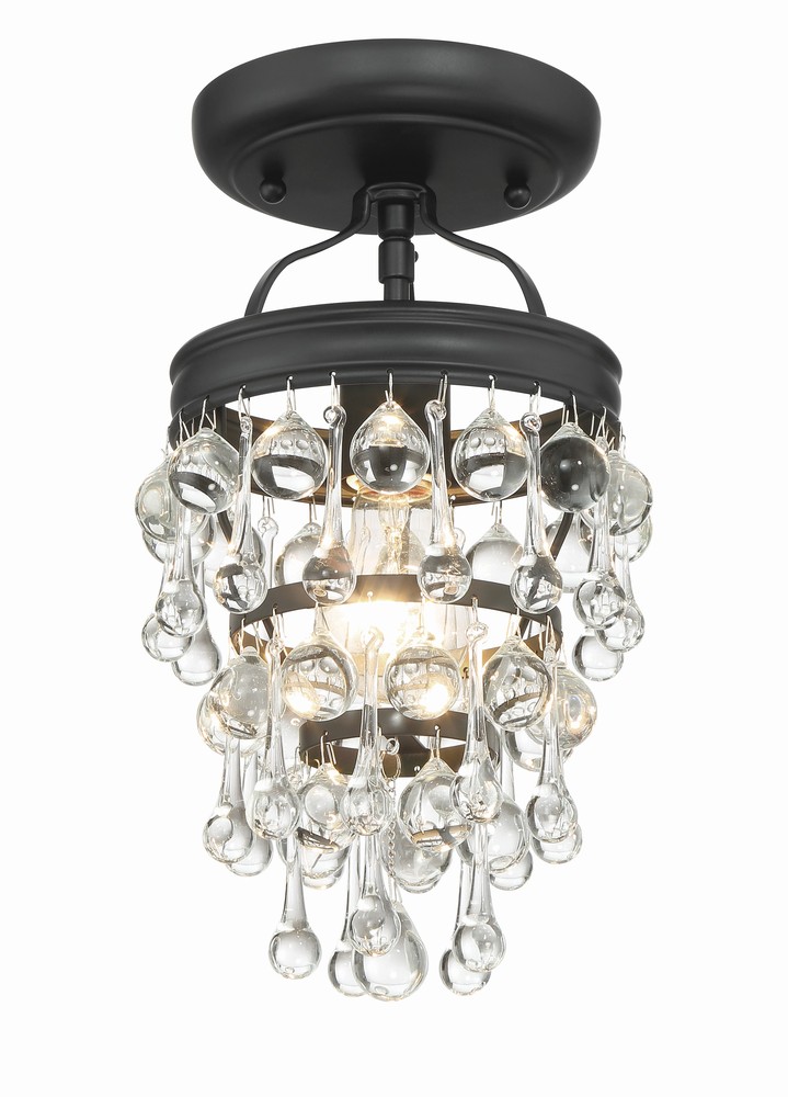 Calypso 1 Light Matte Black Semi Flush Mount