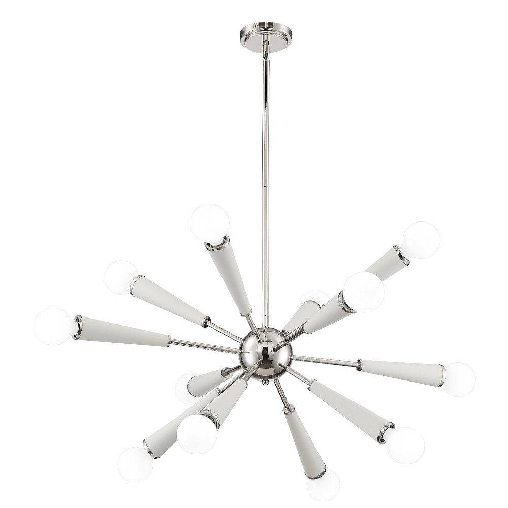 Zodiac 12 Light Polished Nickel Chandelier