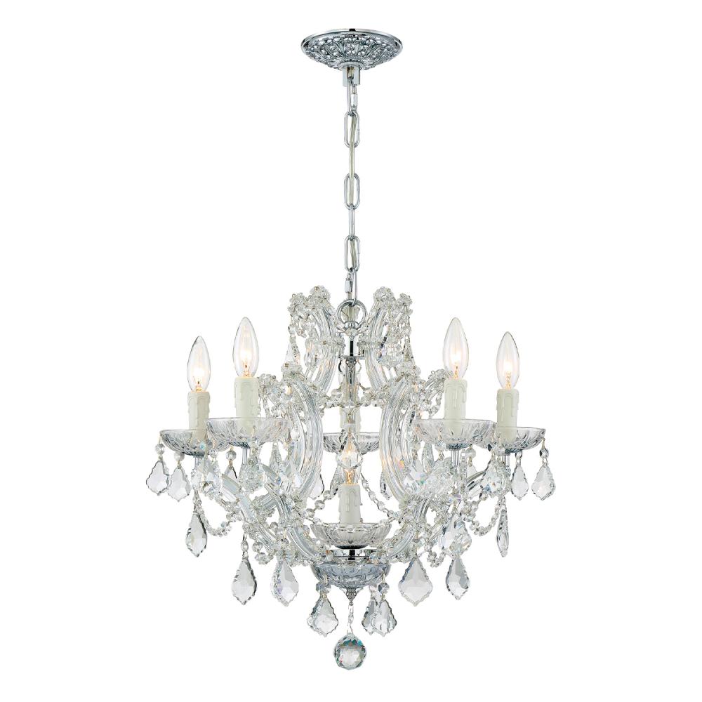 Maria Theresa 6 Light Clear Italian Crystal Polished Chrome Chandelier