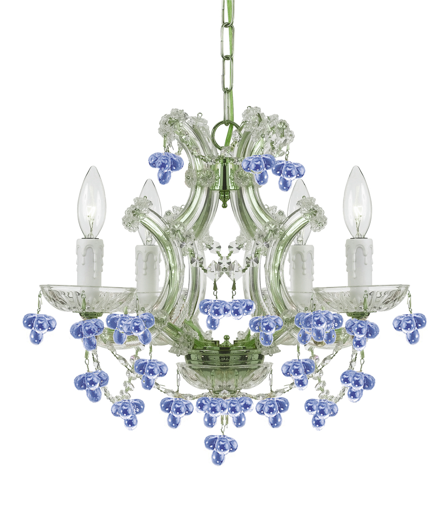 Maria Theresa 4 Light Blue Crystal Mini-Chandelier