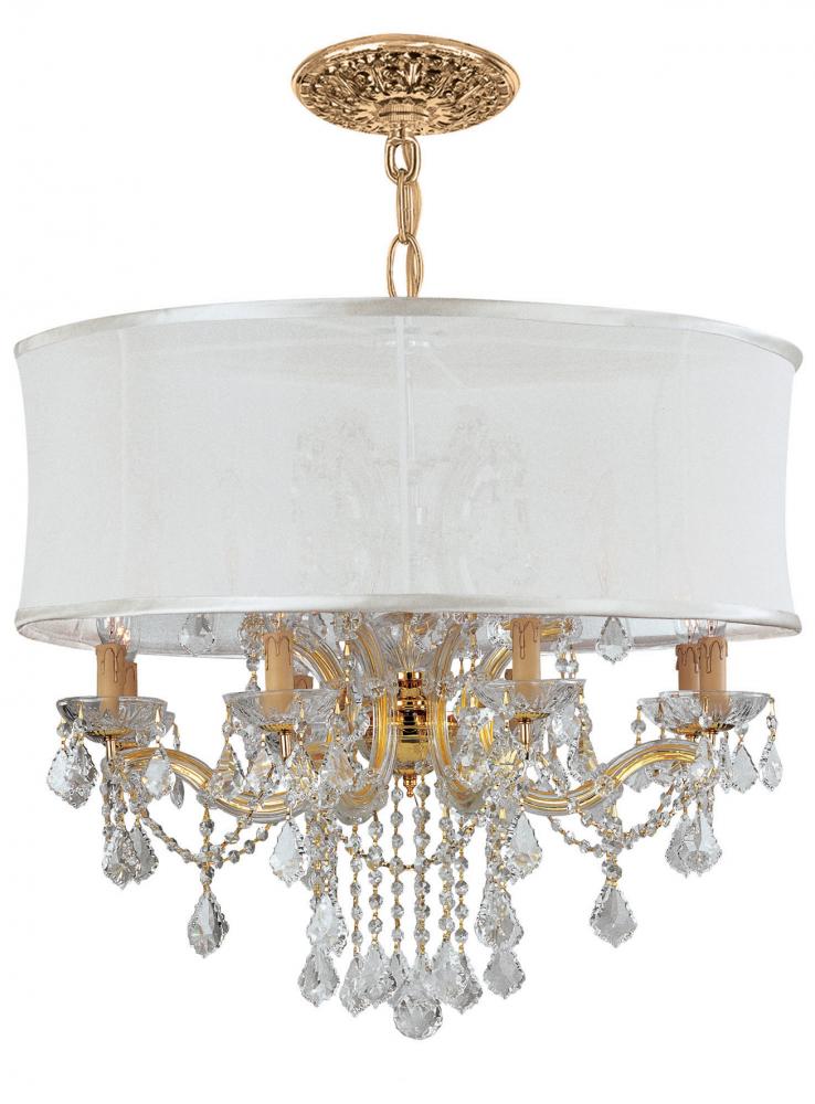 Brentwood 12 Light Drum Shade Gold Chandelier - Spectra