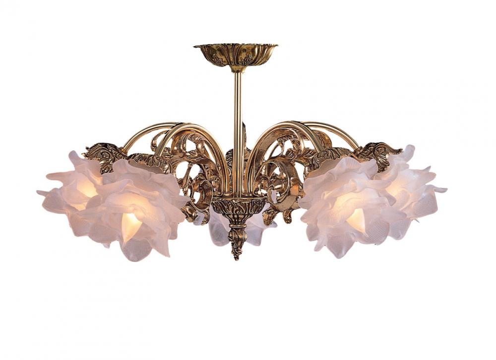 Cecile 5 Light Brass Semi-Flush