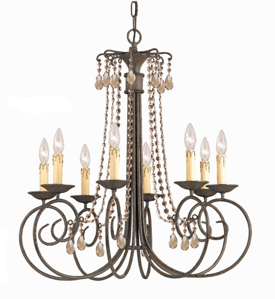 Crystorama Soho 8 Light Golden Teak Crystal Chandelier