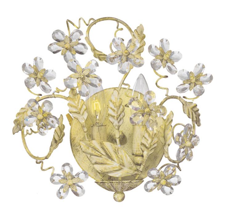 Crystorama Paris Market 2 Light Champagne Sconce