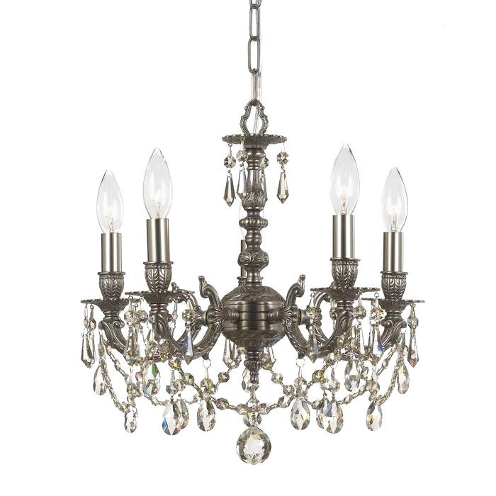 Mirabella 5 Light Clear Crystal Pewter Mini Chandelier II