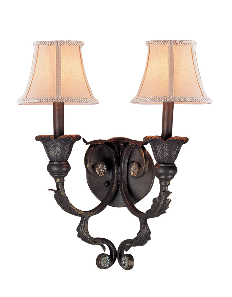 Crystorama Winslow 2 Light Rust Sconce