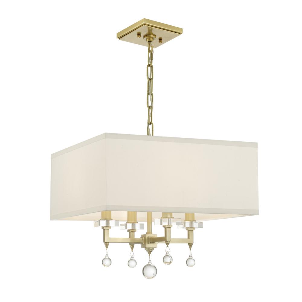 Paxton 4 Light Aged Brass Mini Chandelier