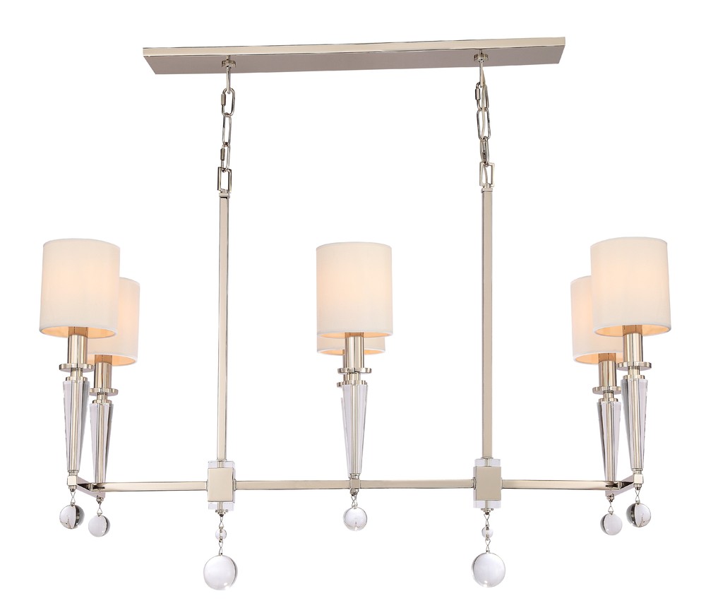 Paxton 6 Light Polished Nickel Chandelier