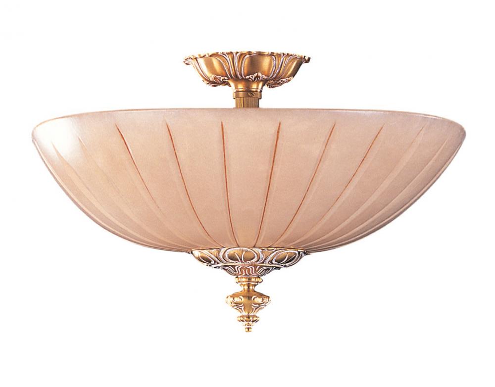 Crystorama Natural Alabaster 3 Light Semi-Flush