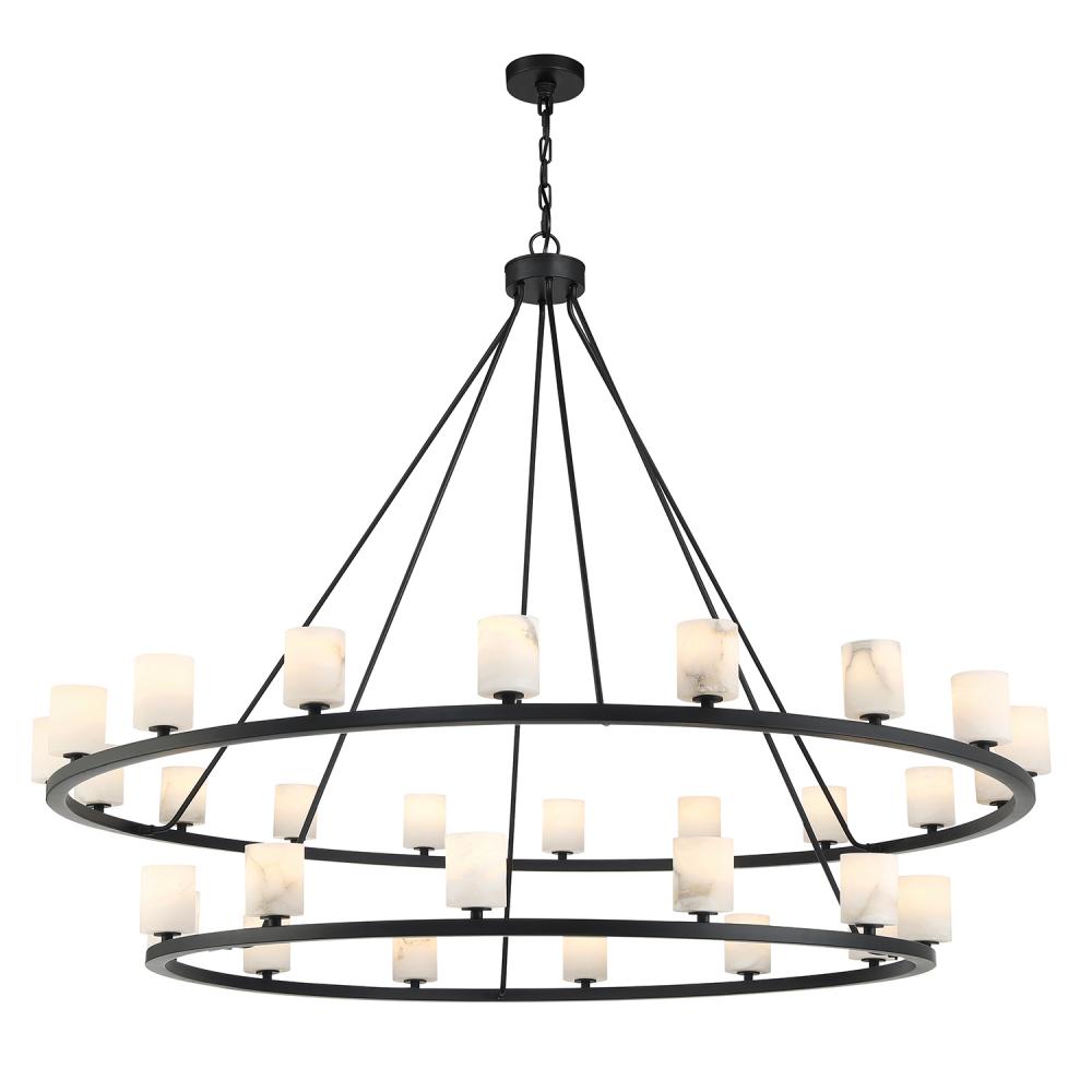 Aragon 30 Light Matte Black Chandelier