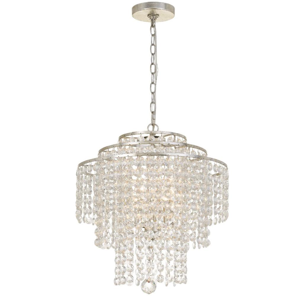 Arielle 4 Light Antique Silver Chandelier