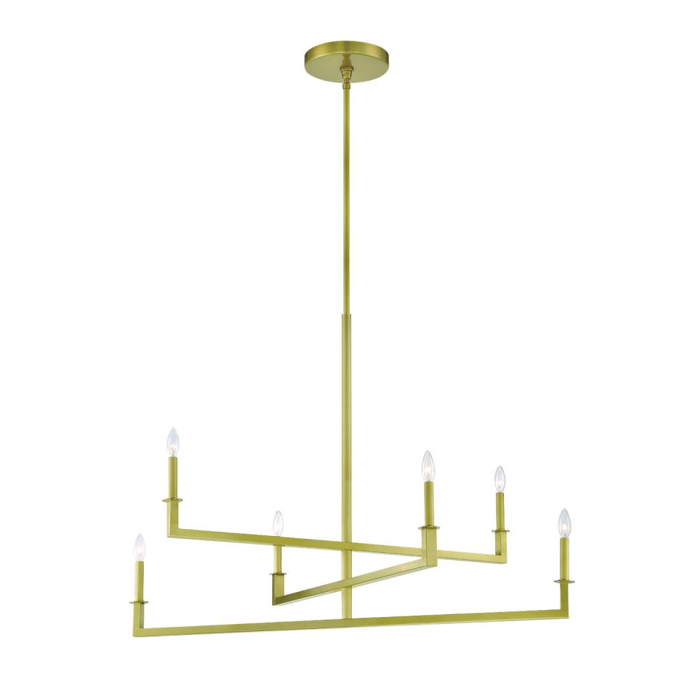 Dante 6 Light Aged Brass Chandelier