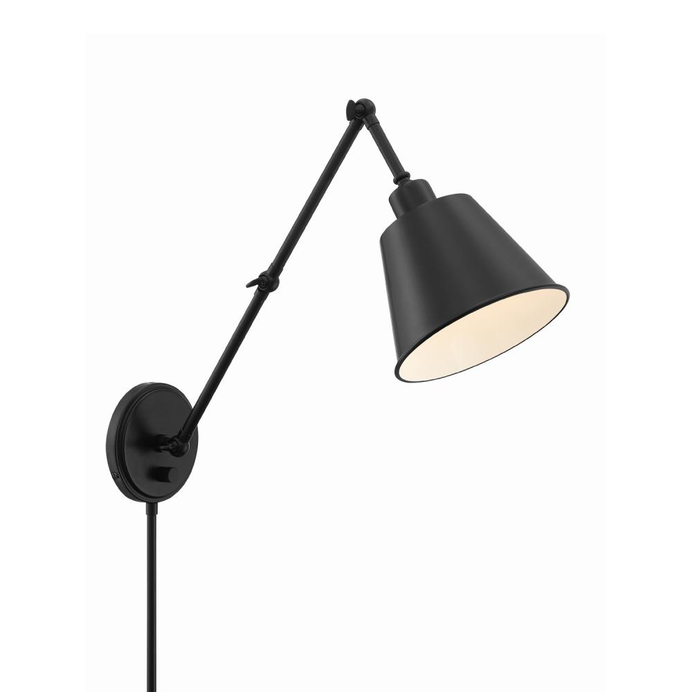 Mitchell 1 Light Matte Black Task Sconce