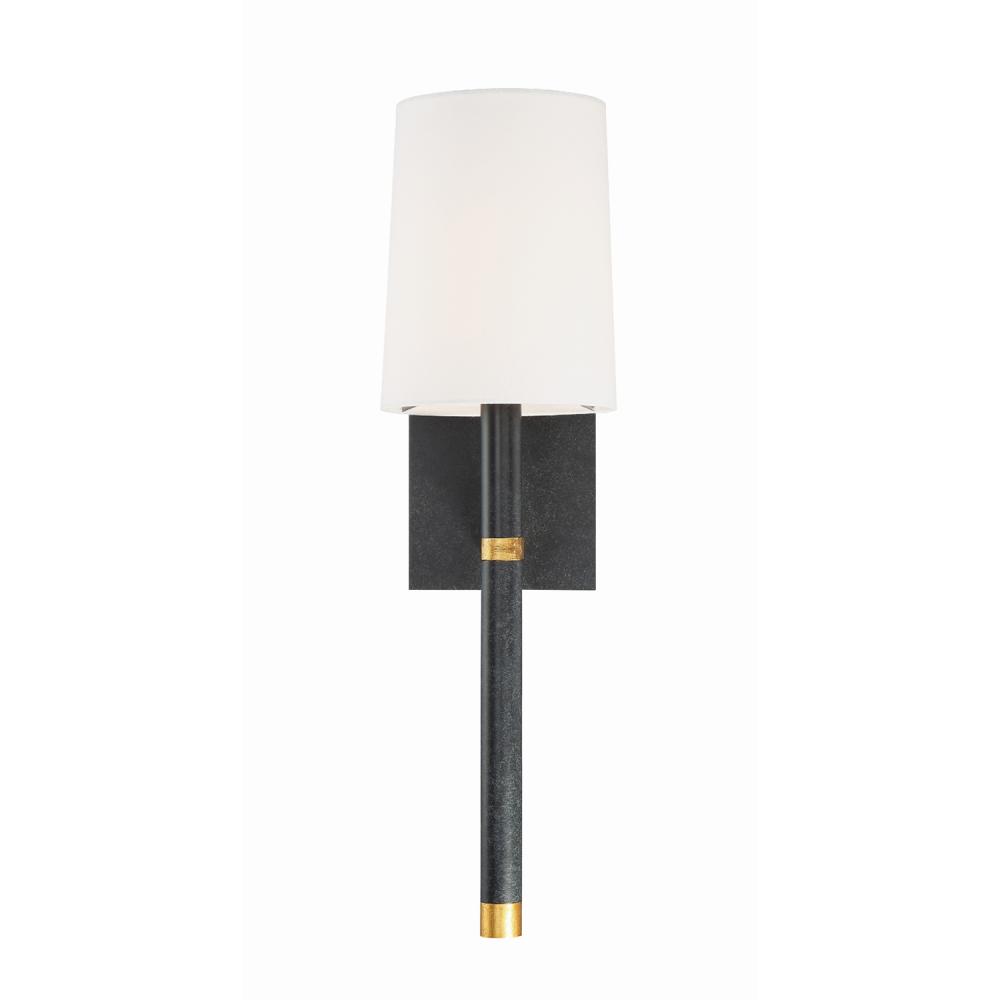 Weston 1 Light Black + Antique Gold Sconce