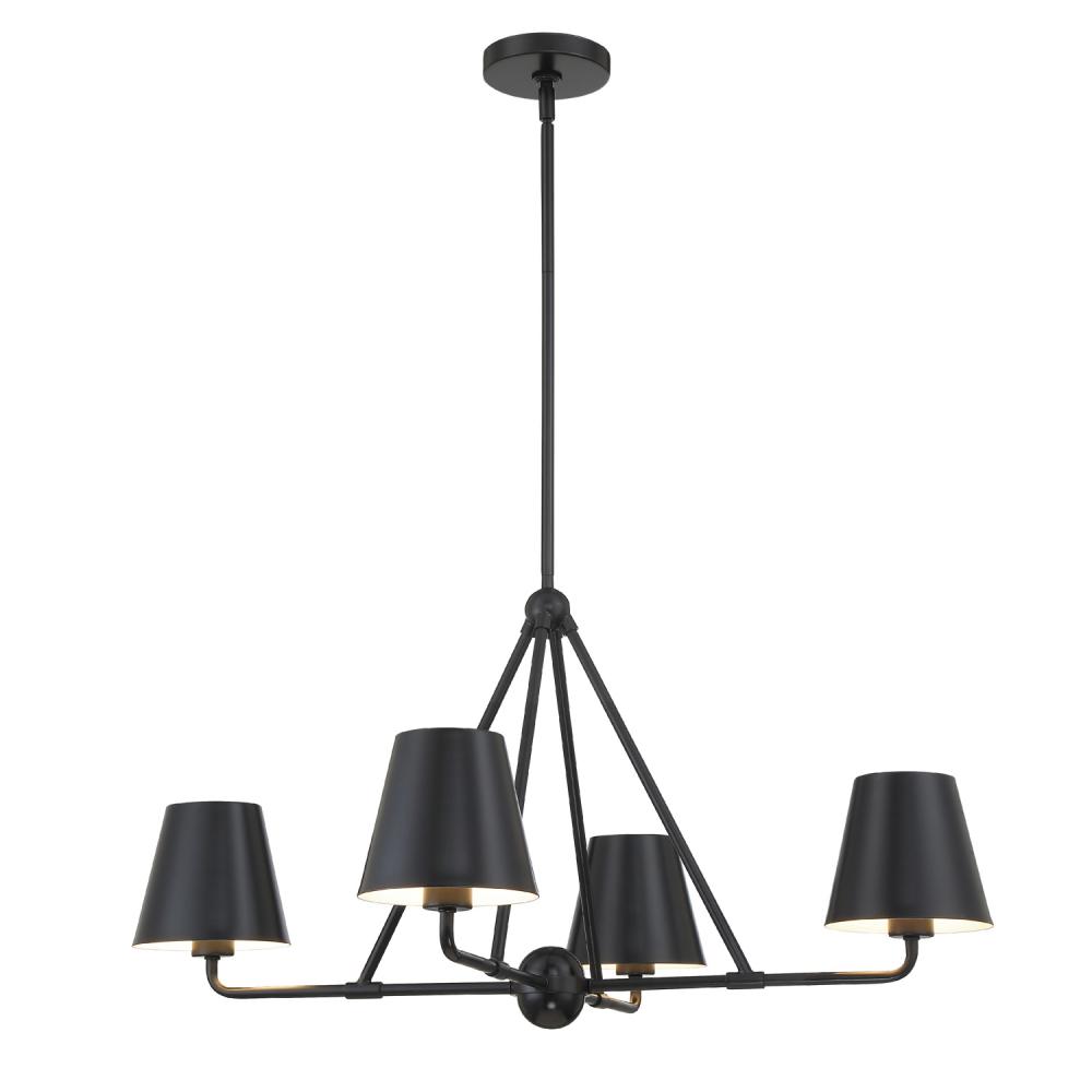 Xavier 4 Light Matte Black Chandelier