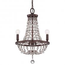 Crystorama 1543-CB-MWP - Channing 3 Light Chocolate Bronze Mini Chandelier