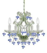 Crystorama 4474-CH-BLUE - Maria Theresa 4 Light Blue Crystal Mini-Chandelier