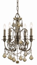 Crystorama 5114-EB-GT-MWP - Regis 4 Light Golden Teak Crystal Bronze Mini Chandelier