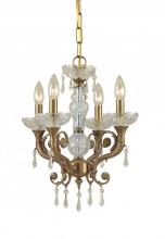 Crystorama 5174-AG-CL-MWP - Crystorama Regal 4 Light Clear Crystal Brass Mini Chandelier