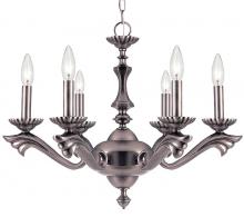 Crystorama 586-PW - Crystorama 6 Light Pewter Chandelier Hang