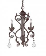 Crystorama 6603-DR-CL-MWP - Crystorama Winslow 3 Light Optical Crystal Dark Rust Mini Chandelier II