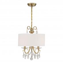  6623-VG-CL-MWP - Othello 3 Light Vibrant Gold Mini Chandelier