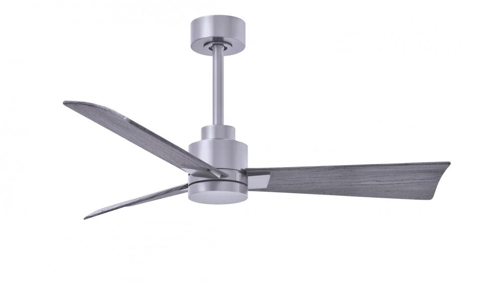 Alessandra 3-blade transitional ceiling fan in brushed nickel finish with barnwood blades. Optimiz