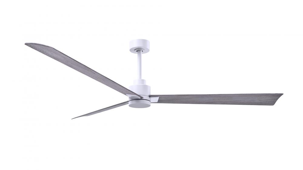 Alessandra 3-blade transitional ceiling fan in matte white finish with barnwood blades. Optimized