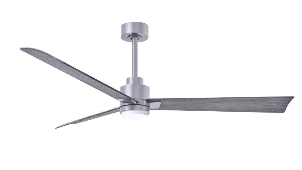 Alessandra 3-blade transitional ceiling fan in brushed nickel finish with barnwood blades. Optimiz