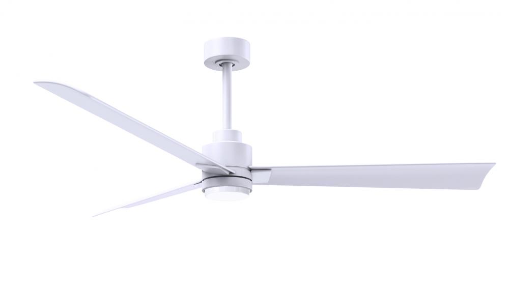 Alessandra 3-blade transitional ceiling fan in matte white finish with matte white blades. Optimiz