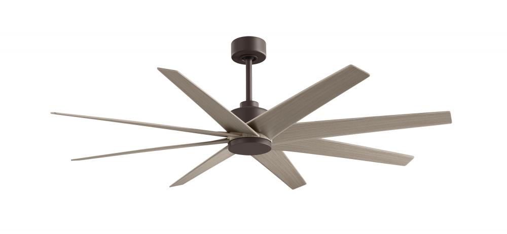 Ariella 8-blade ceiling fan in Textured Bronze and Gray Ash Tone blades