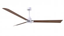  AKLK-MWH-WN-72 - Alessandra 3-blade transitional ceiling fan in matte white finish with walnut blades. Optimized fo