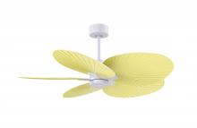 Matthews Fan Company AKTP-MWH-YE - Alessandra Tropical 5-blade ceiling fan in Matte White and Light Yellow blades.