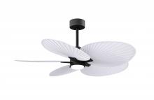 Matthews Fan Company AKTPLK-BK-MWH - Alessandra Tropical 5-blade ceiling fan in Matte Black and Matte White blades.