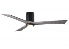  IR3HLK-BK-BW-60 - Irene-3HLK three-blade flush mount paddle fan in Matte Black finish with 60” solid barn wood ton